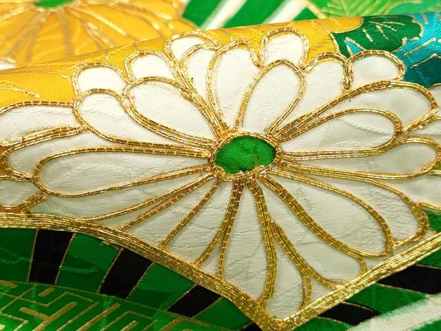 平和屋着物■豪華振袖 駒刺繍 流水地紙花松文 金彩 正絹 逸品 DABH8648qa