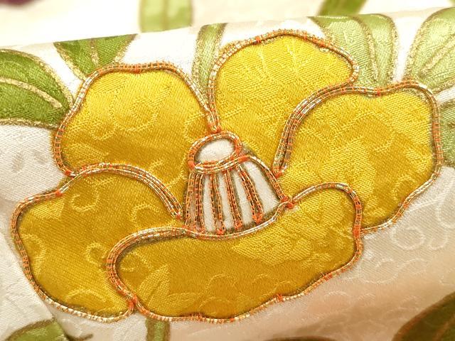 平和屋着物■豪華振袖 駒刺繍 亀甲花文 椿 金彩 正絹 逸品 DABH8664qa