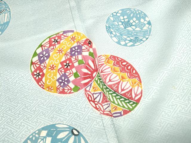 平和屋着物■訪問着 型染め 手鞠文 正絹 逸品 DABH8683qa