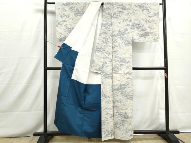 平和屋着物■上質な紬 風景花文 正絹 逸品 DABH8691qa