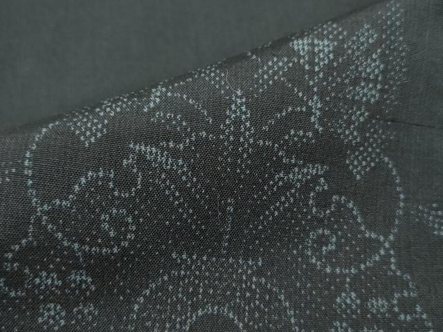 平和屋着物■上質な紬 抽象花文 黒地 鈴乃屋扱い 正絹 逸品 DABH8698qa