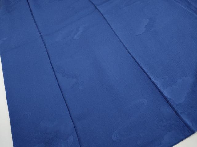 平和屋着物■上質な色無地 流水重ね雲地紋 青藍色 正絹 逸品 DABH8719qa