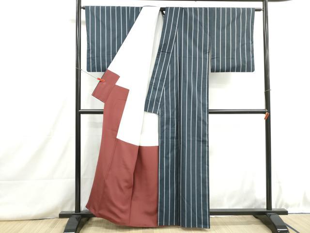 平和屋着物■上質な紬 間道 正絹 逸品 DABH8735qa