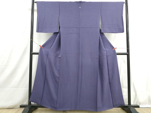 平和屋着物■上質な色無地 霞地紋 鳩羽色 正絹 逸品 DABH8740qa