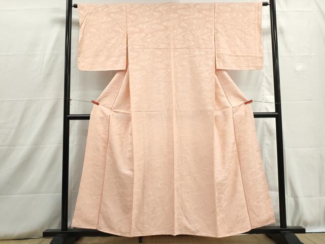 平和屋着物■上質な色無地 流水地紋 洗柿色 正絹 逸品 DABH8741qa