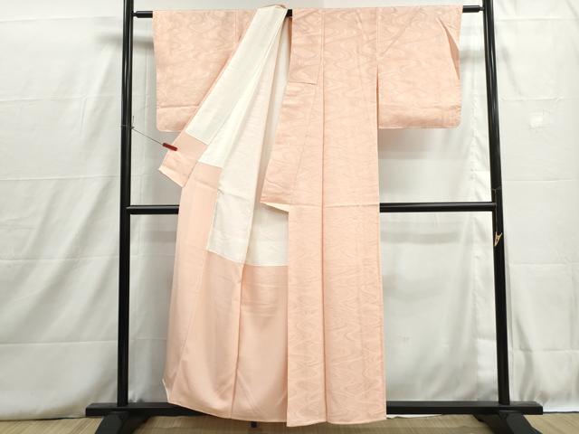 平和屋着物■上質な色無地 流水地紋 洗柿色 正絹 逸品 DABH8741qa