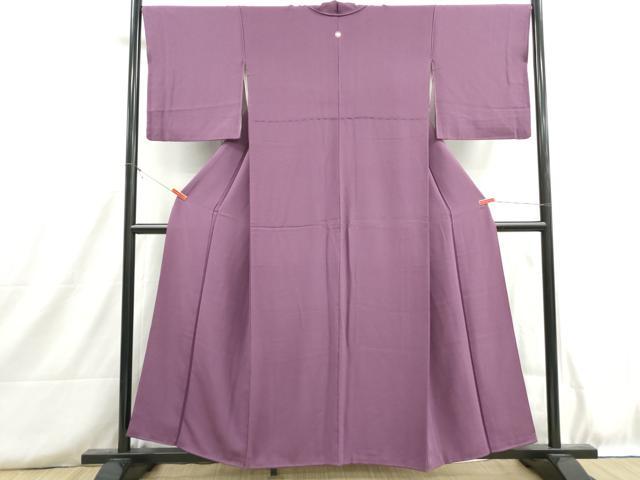 平和屋着物■上質な色無地 紫鳶色 正絹 逸品 DABH8742qa