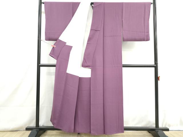 平和屋着物■上質な色無地 紫鳶色 正絹 逸品 DABH8742qa