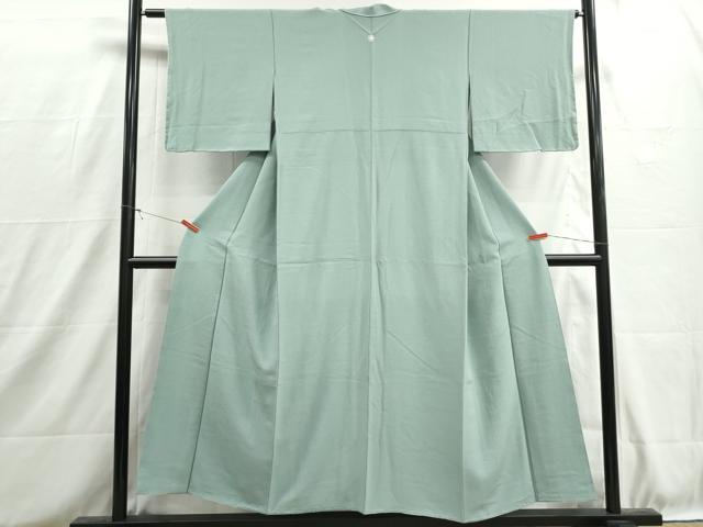 平和屋着物■上質な色無地 霞地紋 白藍色 正絹 逸品 DABH8743qa