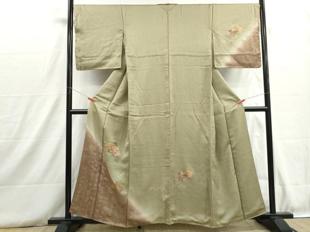 平和屋着物■訪問着 刺繍 地紙几帳花松文 暈し染め 金彩 正絹 逸品 DABH8758qa