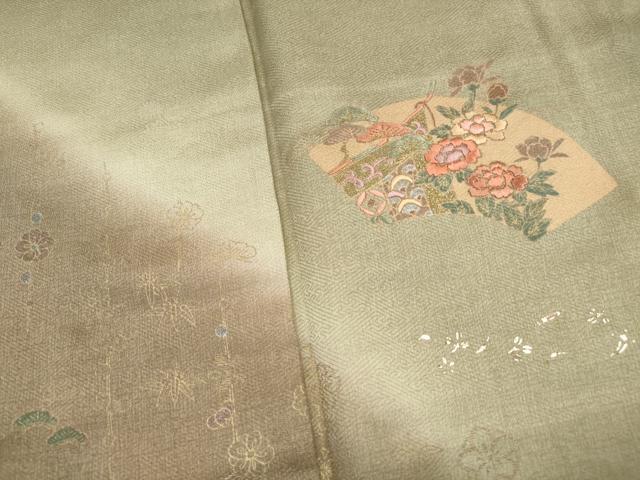 平和屋着物■訪問着 刺繍 地紙几帳花松文 暈し染め 金彩 正絹 逸品 DABH8758qa