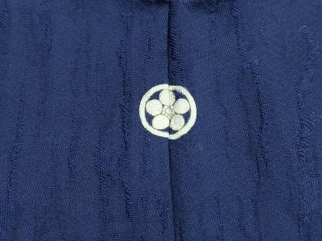 平和屋着物■上質な色無地 霞地紋 紺色 正絹 逸品 DABH8762qa