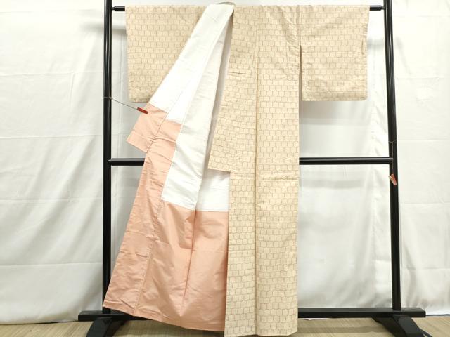 平和屋着物■上質な紬 亀甲文 正絹 逸品 DABH8772qa