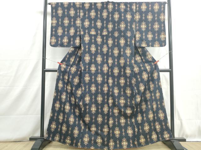 平和屋着物■上質な紬 抽象間道 正絹 逸品 DABH8780qa