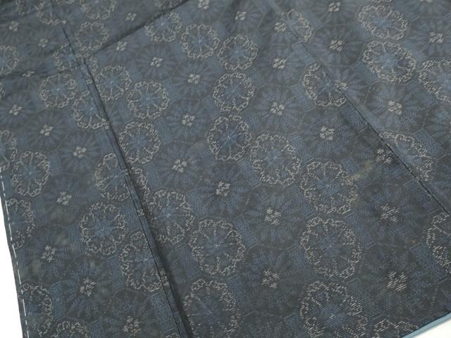 平和屋着物■上質な紬 亀甲花文 正絹 逸品 DABH8784cd