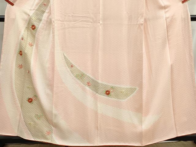 平和屋着物■訪問着 絞り 刺繍 舞楓花文 暈し染め 金彩 正絹 逸品 DABH8791qa