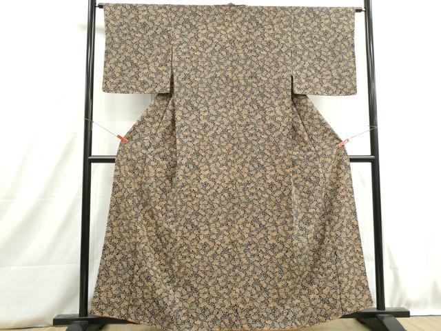 平和屋着物■上質な小紋 花唐草文 正絹 逸品 DABH8805qa