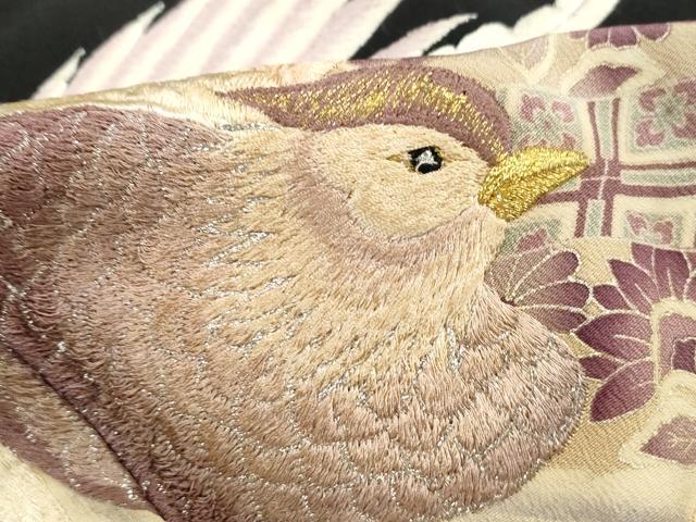 平和屋着物■豪華黒留袖 刺繍 鳳凰花文 金銀糸 正絹 逸品 DABH8815qa