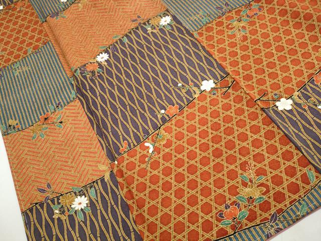 平和屋着物■日本のきもの研究家 三田村環 小紋 立涌枝梅文 金彩 正絹 逸品 DABH8818qa