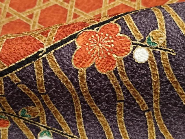 平和屋着物■日本のきもの研究家 三田村環 小紋 立涌枝梅文 金彩 正絹 逸品 DABH8818qa