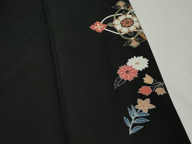 平和屋着物■豪華黒留袖 駒刺繍 横段正倉院花文 金彩 正絹 逸品 DABH8834qa
