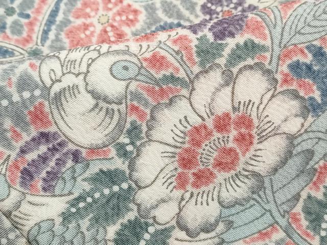 平和屋着物■上質な小紋 切嵌花鳥文 正絹 逸品 DABH8840qa