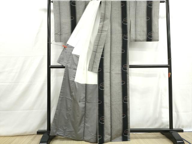 平和屋着物■上質な紬 抽象間道 正絹 逸品 DABH8845qa