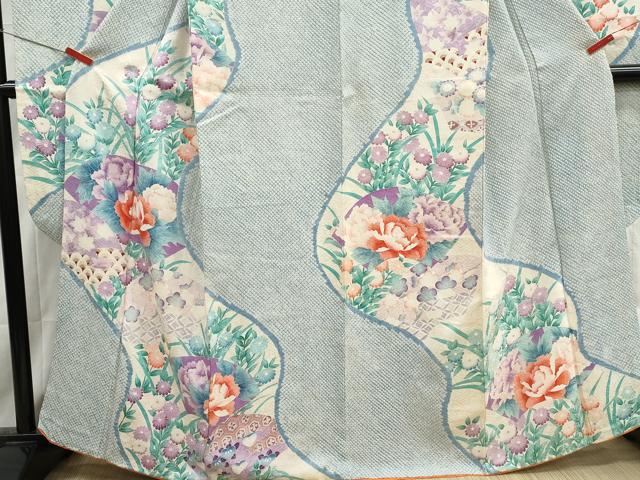 平和屋着物■豪華振袖 絞り 地紙花文 牡丹 正絹 逸品 DABH8852qa