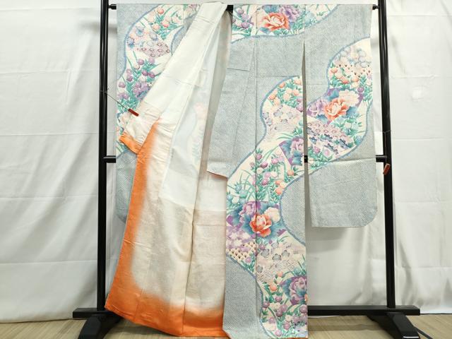 平和屋着物■豪華振袖 絞り 地紙花文 牡丹 正絹 逸品 DABH8852qa
