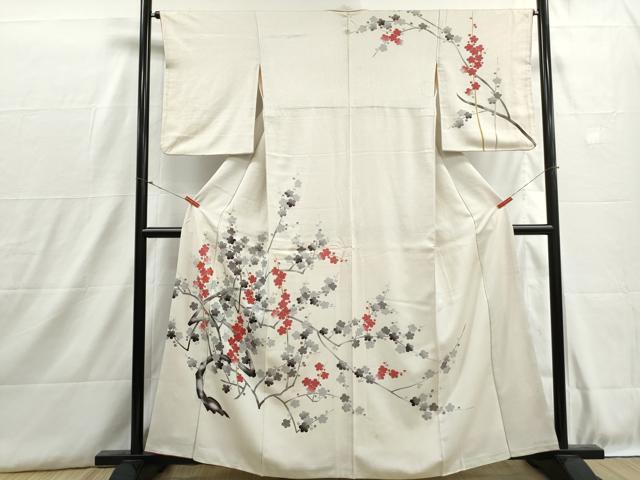 平和屋着物■訪問着 刺繍 枝梅文 正絹 逸品 DABH8857qa