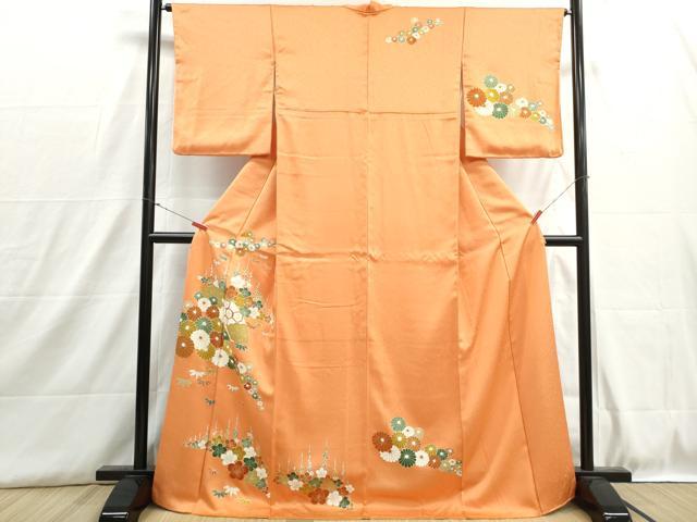平和屋着物■訪問着 刺繍 地紙笹花文 金彩 正絹 逸品 DABH8858qa