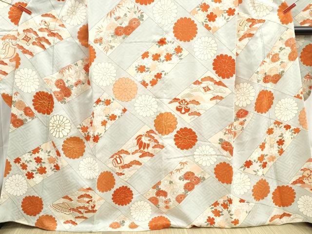 平和屋着物■豪華振袖 駒刺繍 宝尽くし花松文 金彩 正絹 逸品 DABH8864qa