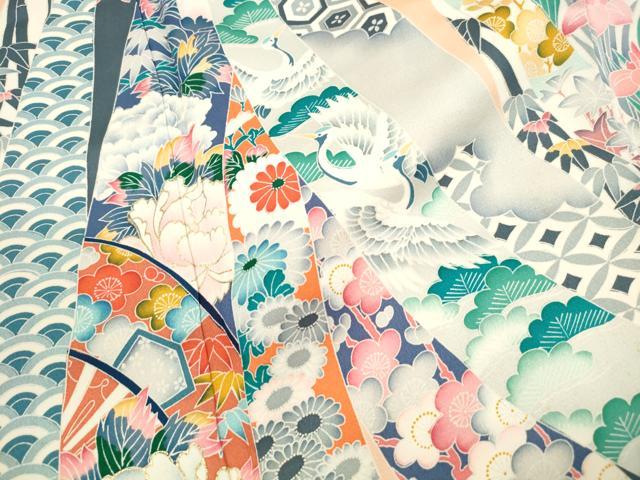 平和屋着物■豪華振袖 束ね熨斗飛鶴花文 松竹梅 金彩 正絹 逸品 DABH8865qa