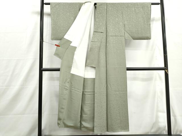 平和屋着物■上質な色無地 花唐草文 柳茶色 正絹 逸品 DABH8874qa