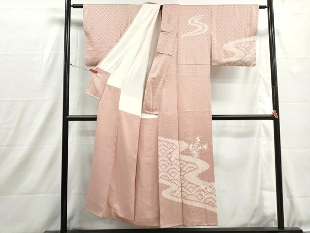 平和屋着物■上質な小紋 駒刺繍 絞り 道長花籠文 正絹 逸品 DABH8877qa