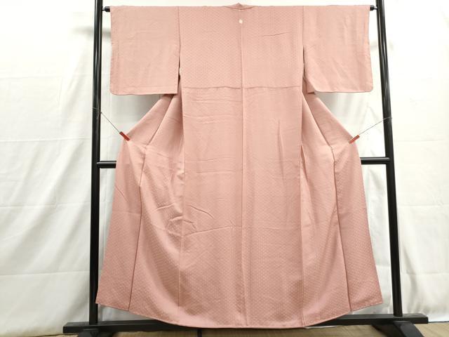 平和屋着物■上質な色無地 網目地紋 宍色 正絹 逸品 DABH8878qa