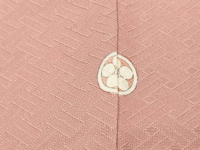 平和屋着物■上質な色無地 網目地紋 宍色 正絹 逸品 DABH8878qa