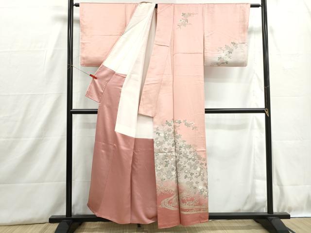 平和屋着物■訪問着 立波枝花文 暈し染め 金銀彩 正絹 逸品 DABH8887qa