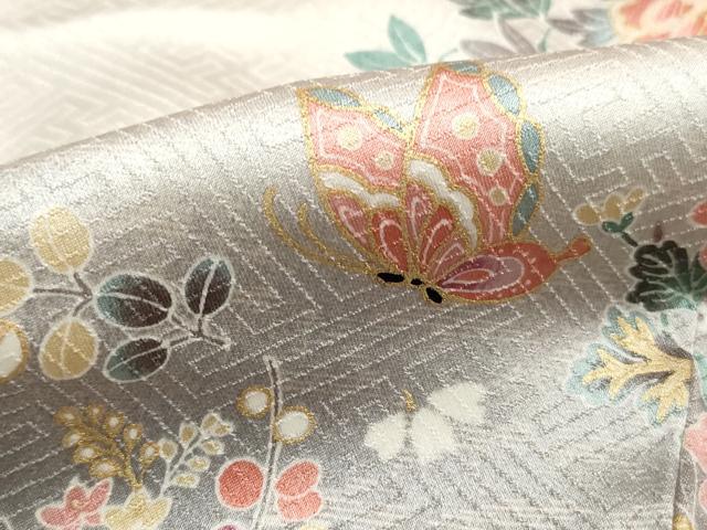 平和屋着物■上質な小紋 霞花蝶文 暈し染め 金彩 やまと誂製 正絹 逸品 DABH8891qa