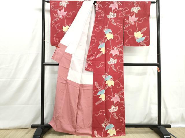 平和屋着物■上質な小紋 桐唐草文 正絹 逸品 DABH8892qa
