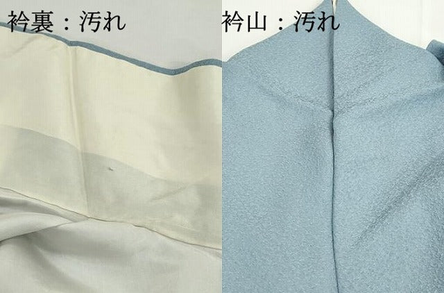 平和屋着物■本草木染作家 瑞寶 色無地 白藍色 正絹 逸品 DABH8898qa