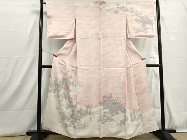 平和屋着物■訪問着 作家物 草花文 暈し染め 正絹 逸品 DABH8901qa