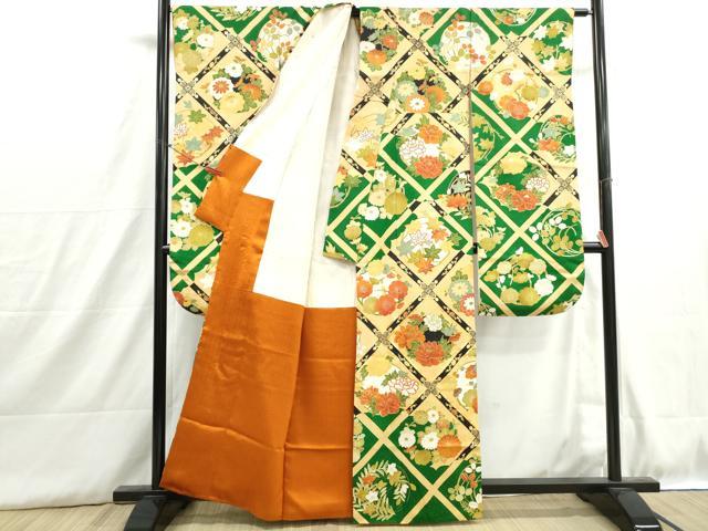 平和屋着物■豪華振袖 駒刺繍 天井花丸文 金彩 正絹 逸品 DABH8904qa
