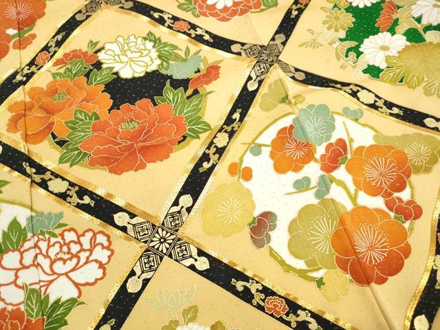 平和屋着物■豪華振袖 駒刺繍 天井花丸文 金彩 正絹 逸品 DABH8904qa
