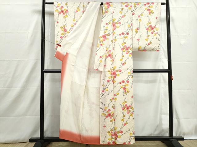 平和屋着物■上質な小紋 絞り 枝花文 饅頭菊 正絹 逸品 DABH8909qa