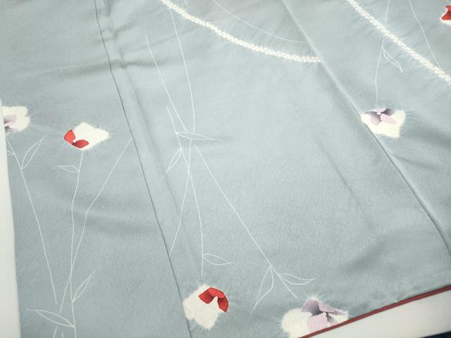 平和屋着物■上質な小紋 絞り 枝花文 正絹 逸品 DABH8911qa