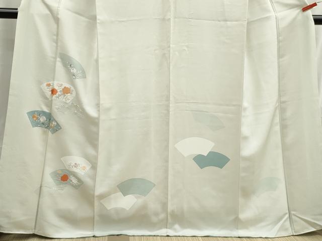 平和屋着物■訪問着 刺繍 地紙草花文 正絹 逸品 DABH8913qa