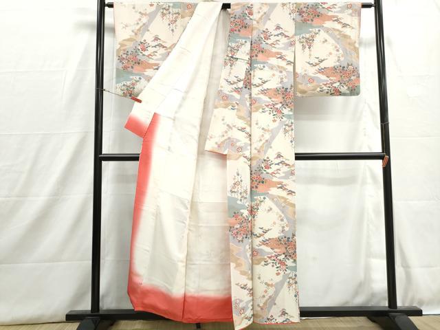 平和屋着物■上質な小紋 道長花松文 金彩 鬼しぼ縮緬 正絹 逸品 DABH8916qa