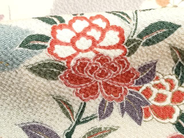 平和屋着物■上質な小紋 道長花松文 金彩 鬼しぼ縮緬 正絹 逸品 DABH8916qa