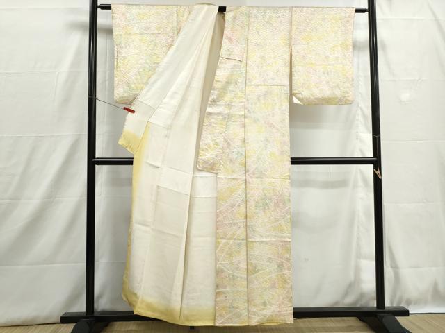 平和屋着物■上質な小紋 絞り 抽象文様 暈し染め 正絹 逸品 DABH8918qa